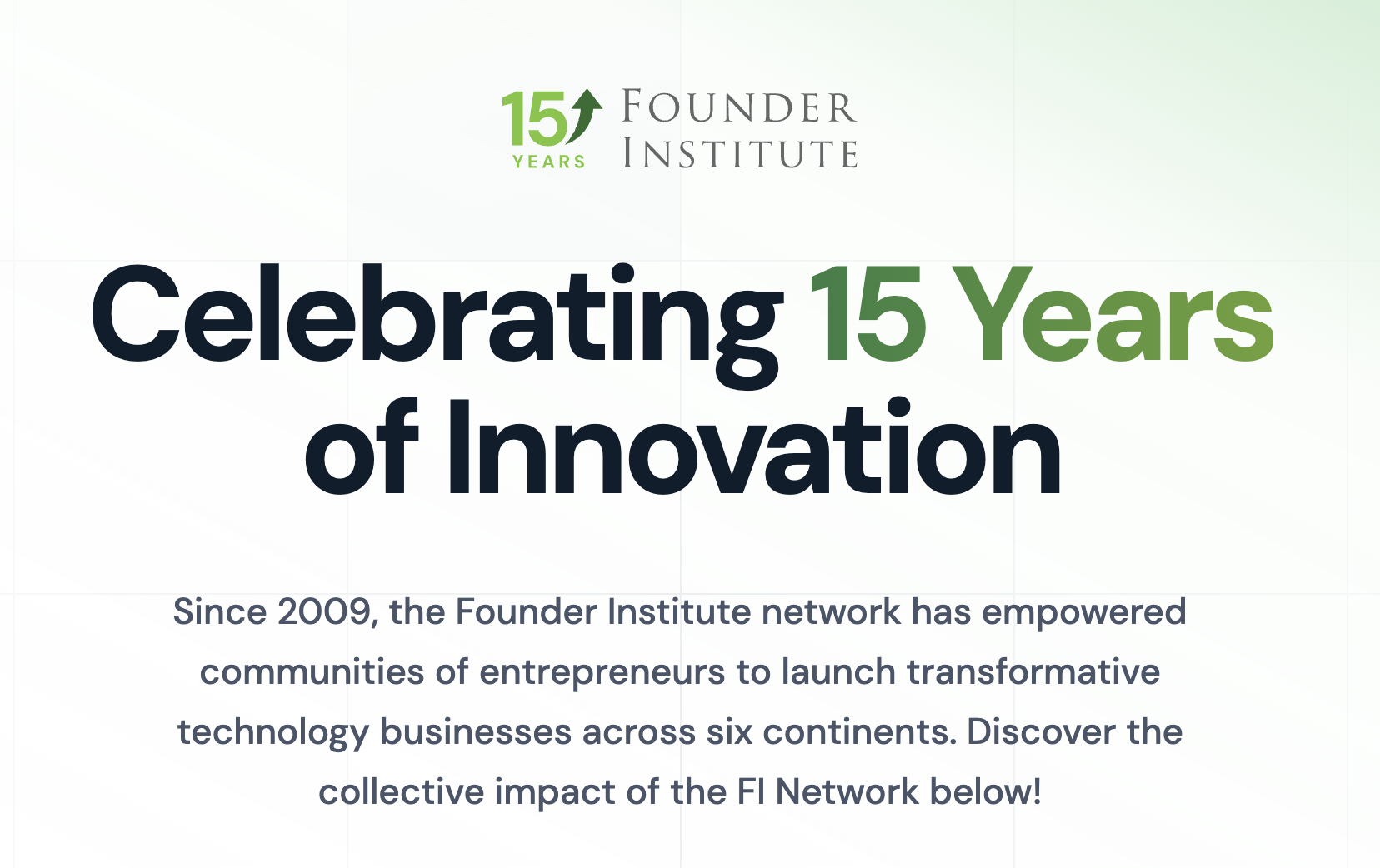 Founder Institute 15th anniversary